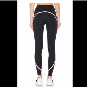 Lovewave leggings black with pink stripe. Size S/M